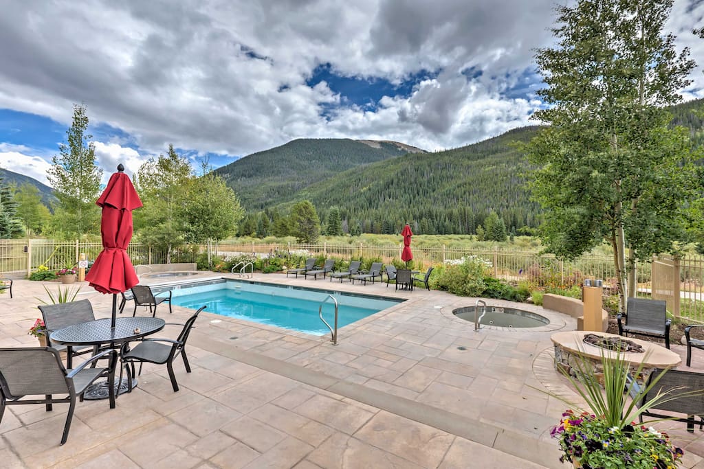 Spend downtime by the alluring swimming pool.