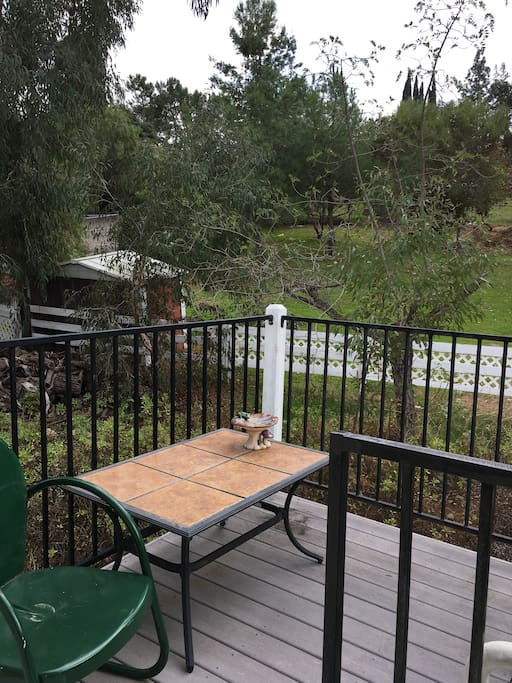 Upstairs balcony, backyard view