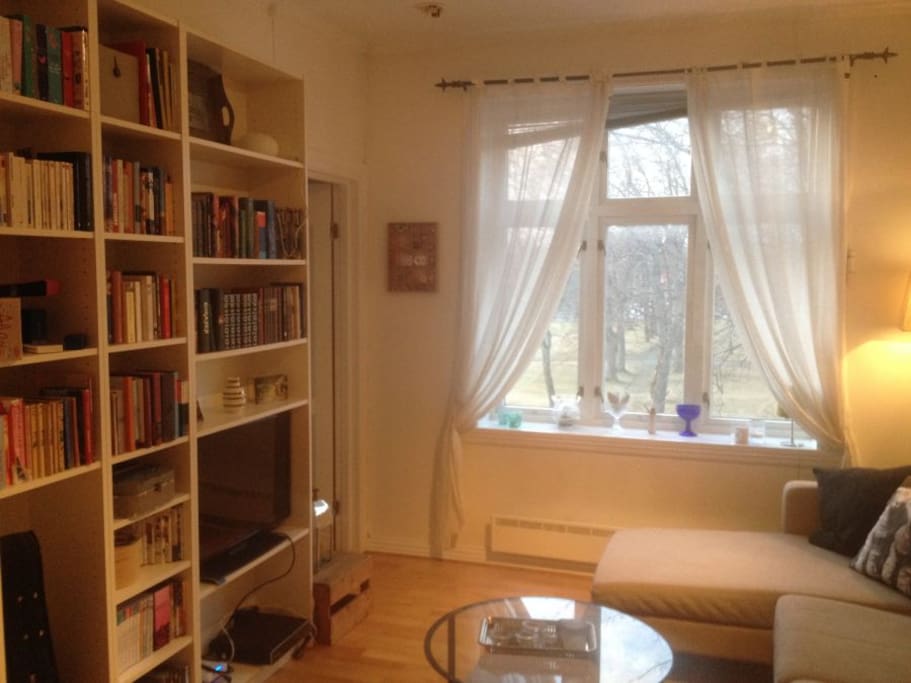 Living room with cabel-TV and Wi-Fi.