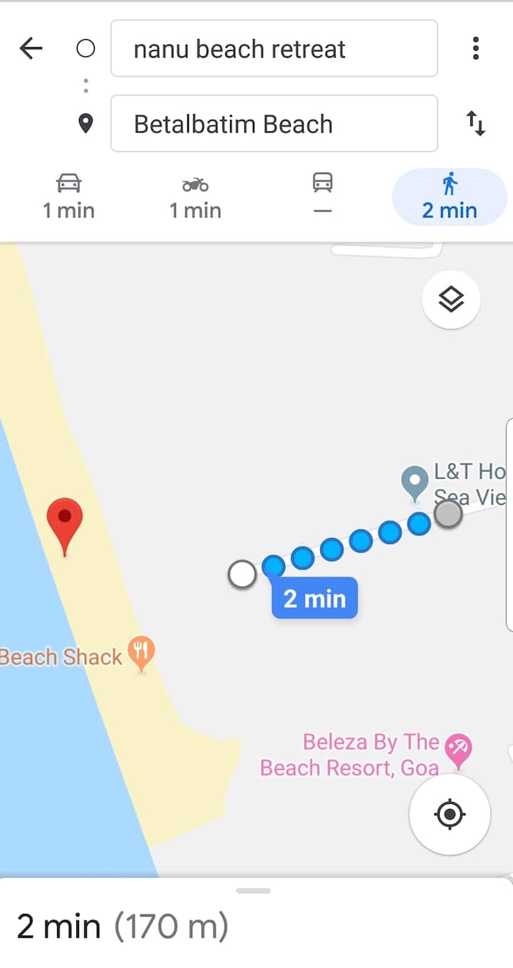 2min walk to beach from bungalow