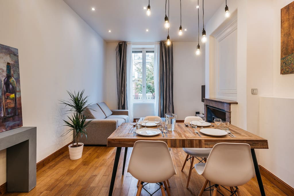 Wood dining table