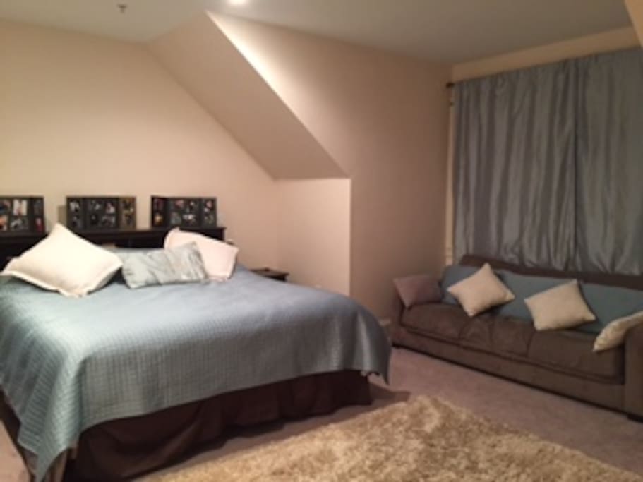 King bed and futon