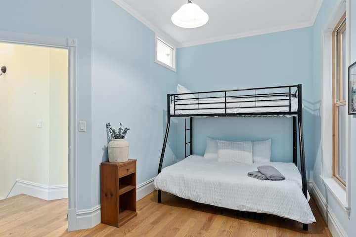 Bunk room - hosts a twin over full that sleeps three. 