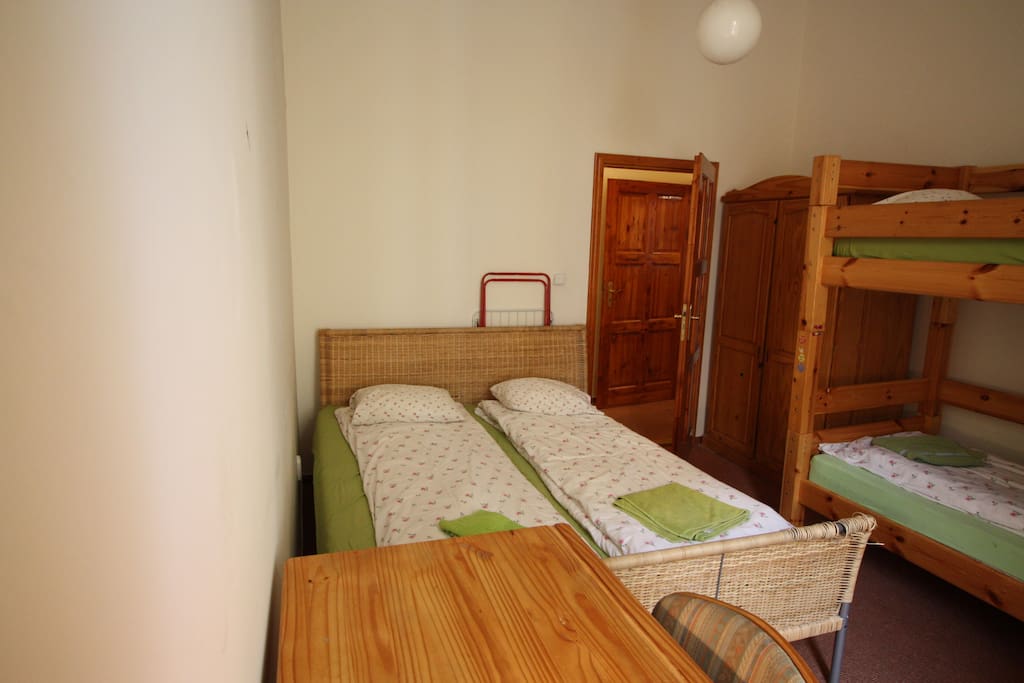 YOUR BEDROOM B arranged for 4 persons, writing desk , wardrobe