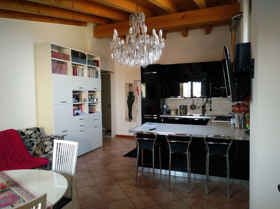 The living room + kitchen