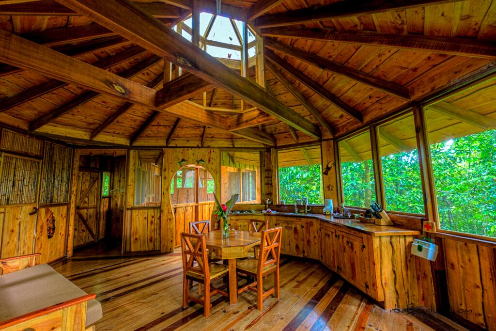 Fila Tortuga kitchen/dining/living area - stunning woodwork!