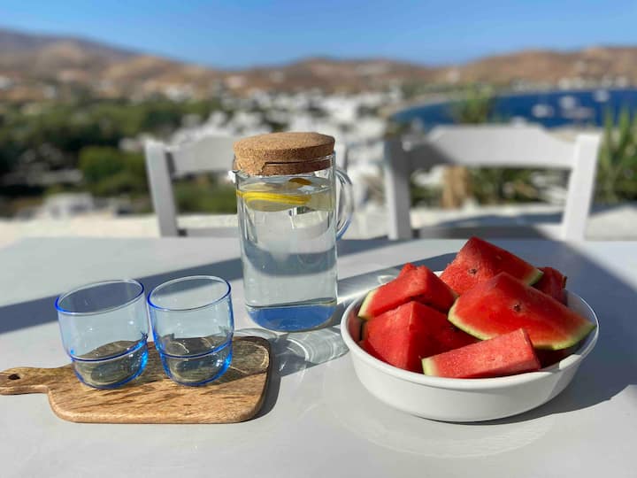Two terrace beach house with best views on Serifos