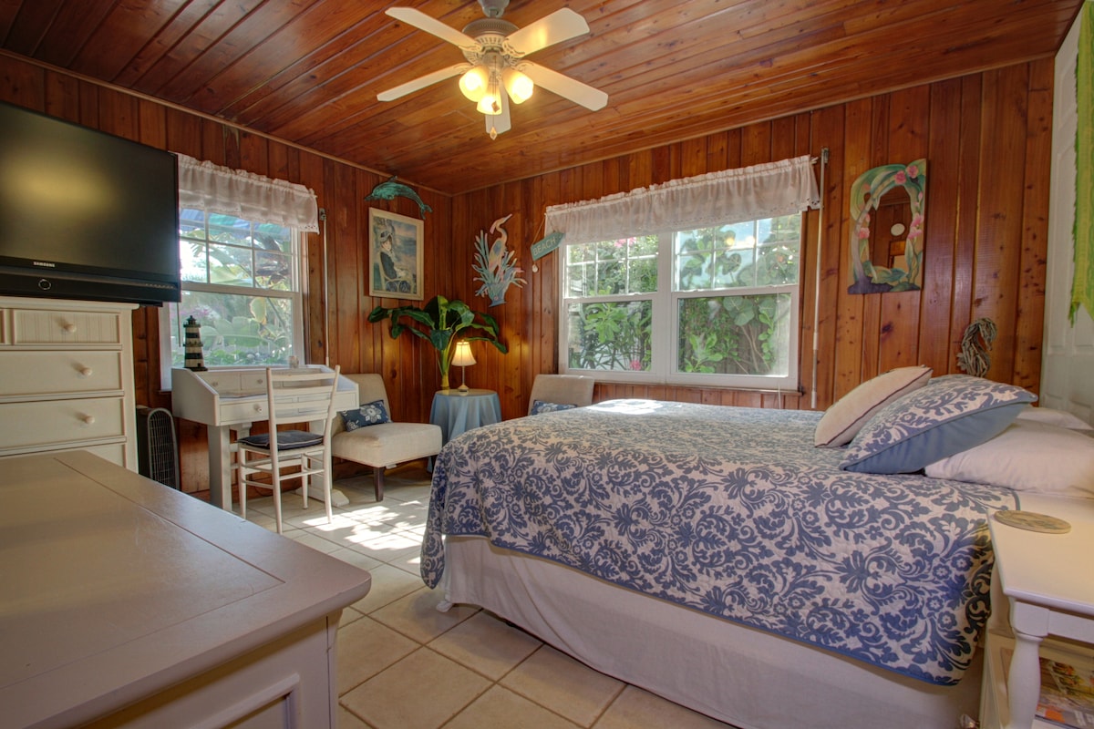 Bedroom #3 has queen bed and large TV