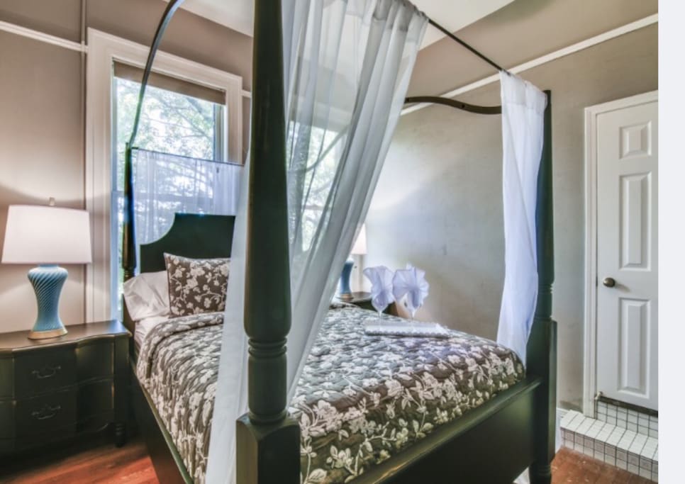 Queen-sized canopy bed