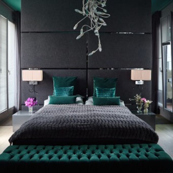 Master Bedroom in the Penthouse with your own Mini Bar and access to your private luxury bath room