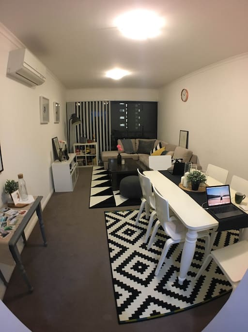 Wide view of the living room