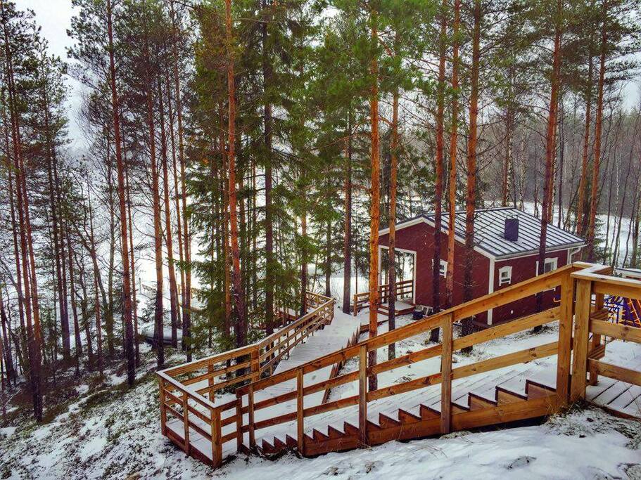 View of the sauna from the terrace