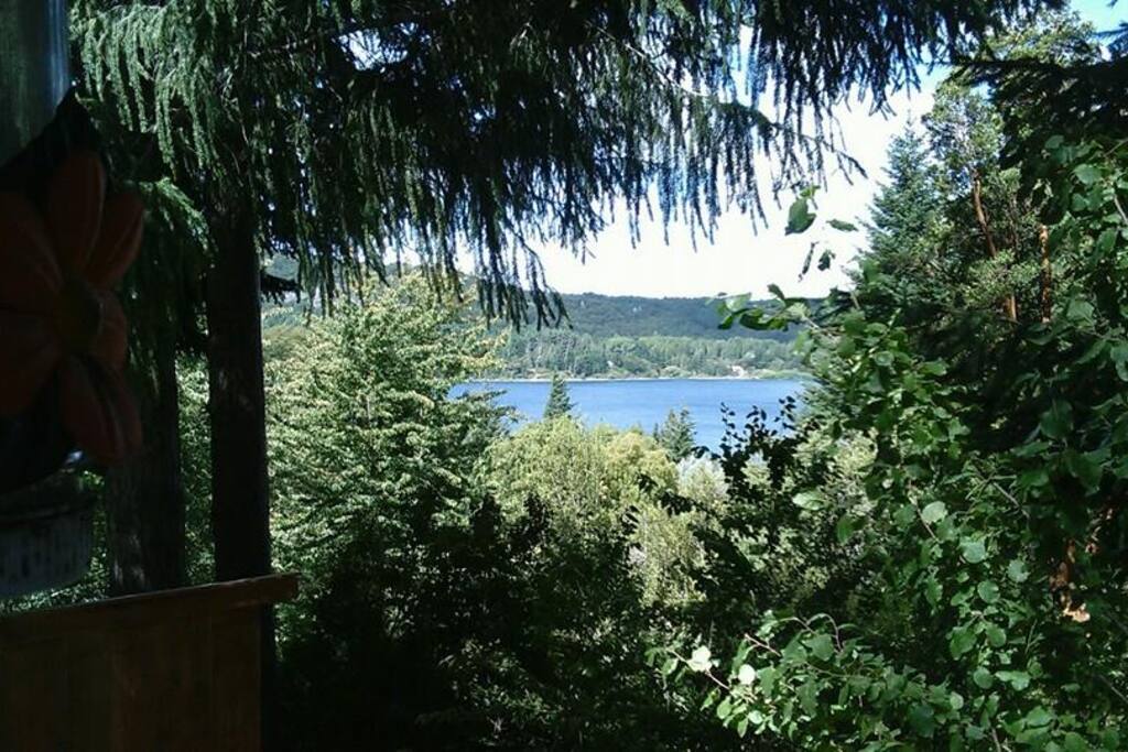 Vista desde el deck de la cabaña