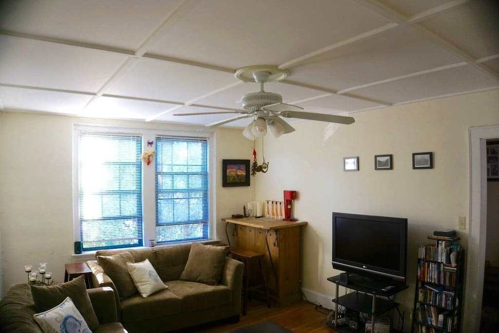 Relax on the sofa or loveseat. Guests can choose to sleep on the sofa, loveseat, or a queen size air mattress.