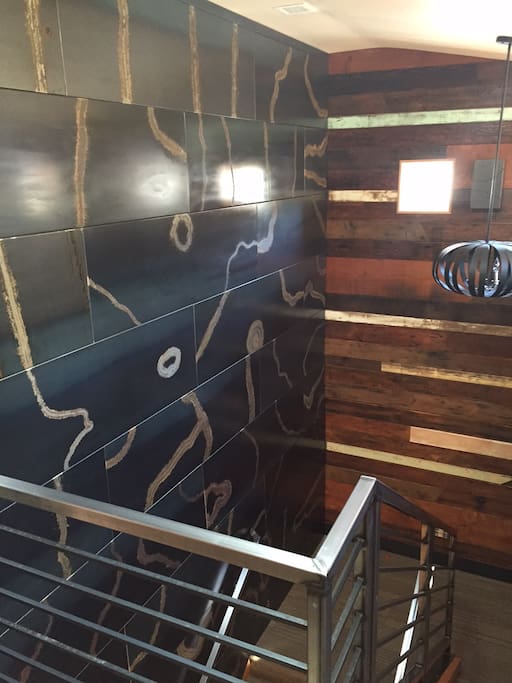 Metal and barn wood entry