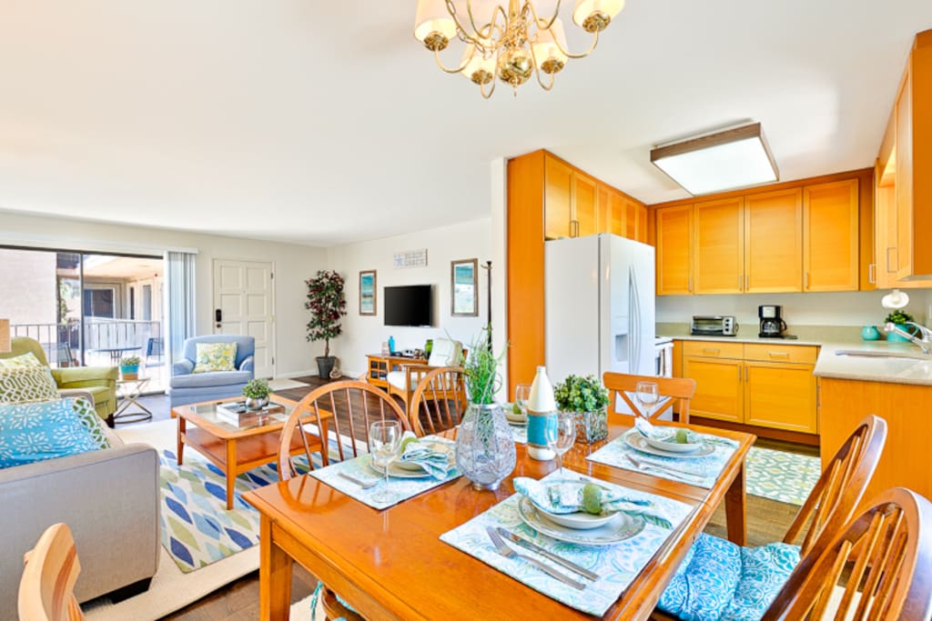 Dining area and kitchen.