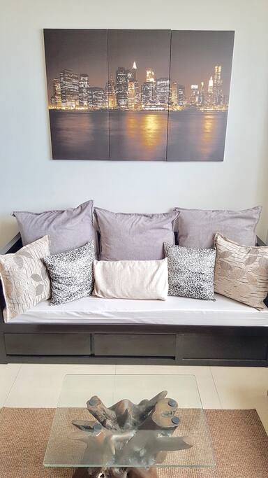 Well-designed couch area.