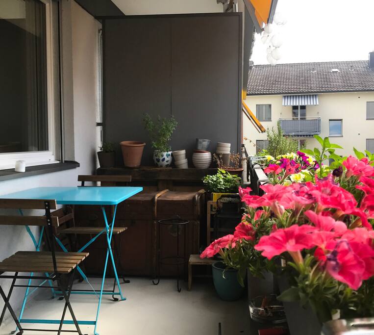 large and colorful balcony