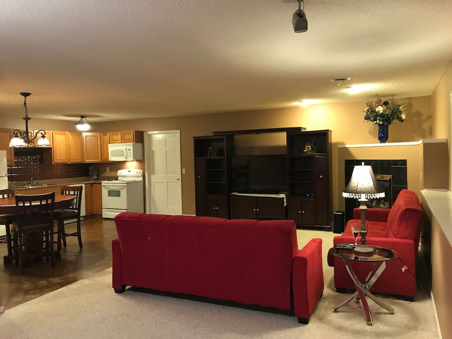 Living room open to kitchen