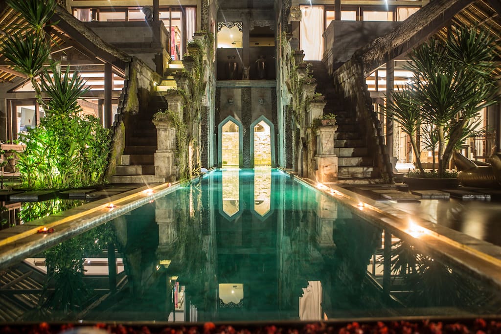Evening view from front of the Villa