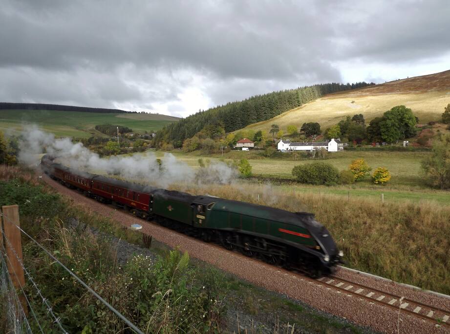 Steam train on our recently reopened railway towards Galabank