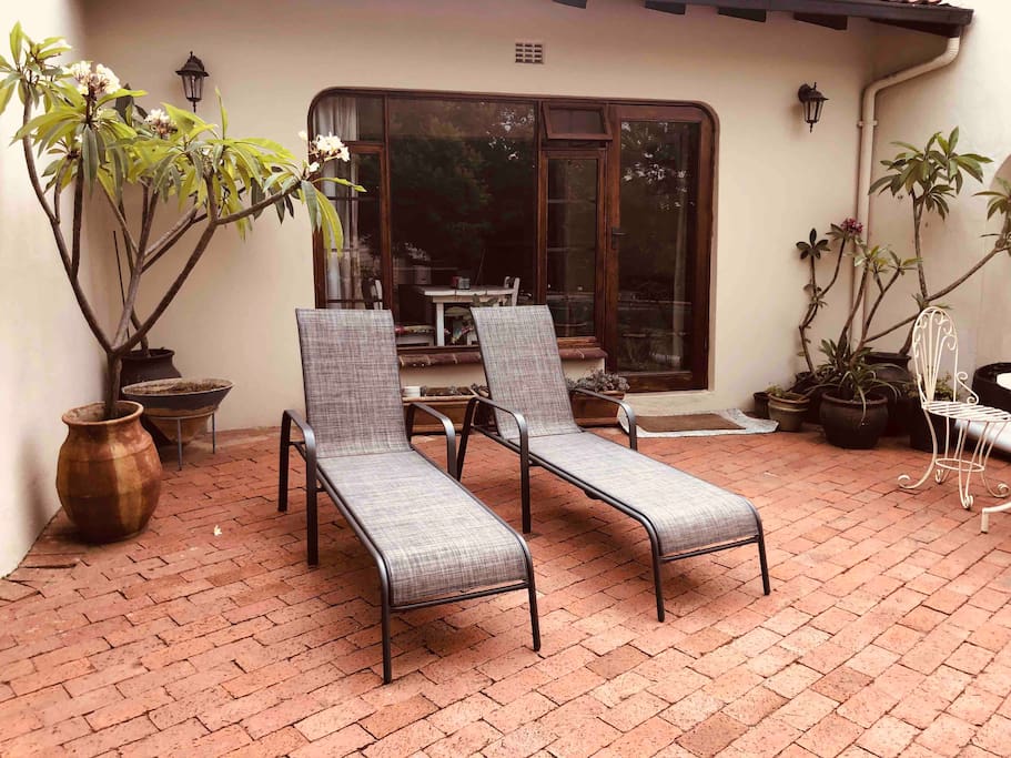 Pool loungers right outside your front door