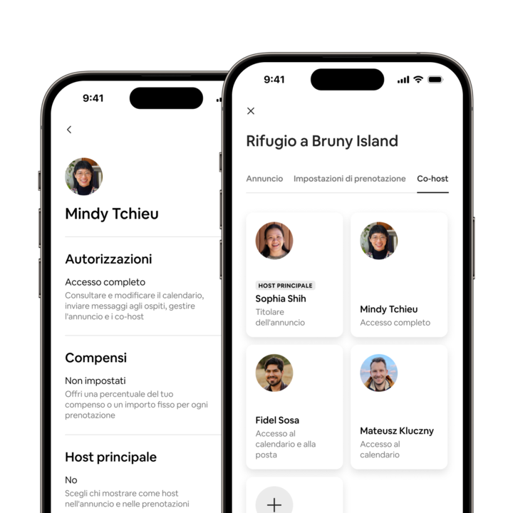 L'app di Airbnb mostra le nuove autorizzazioni e i nuovi compensi per i co-host.