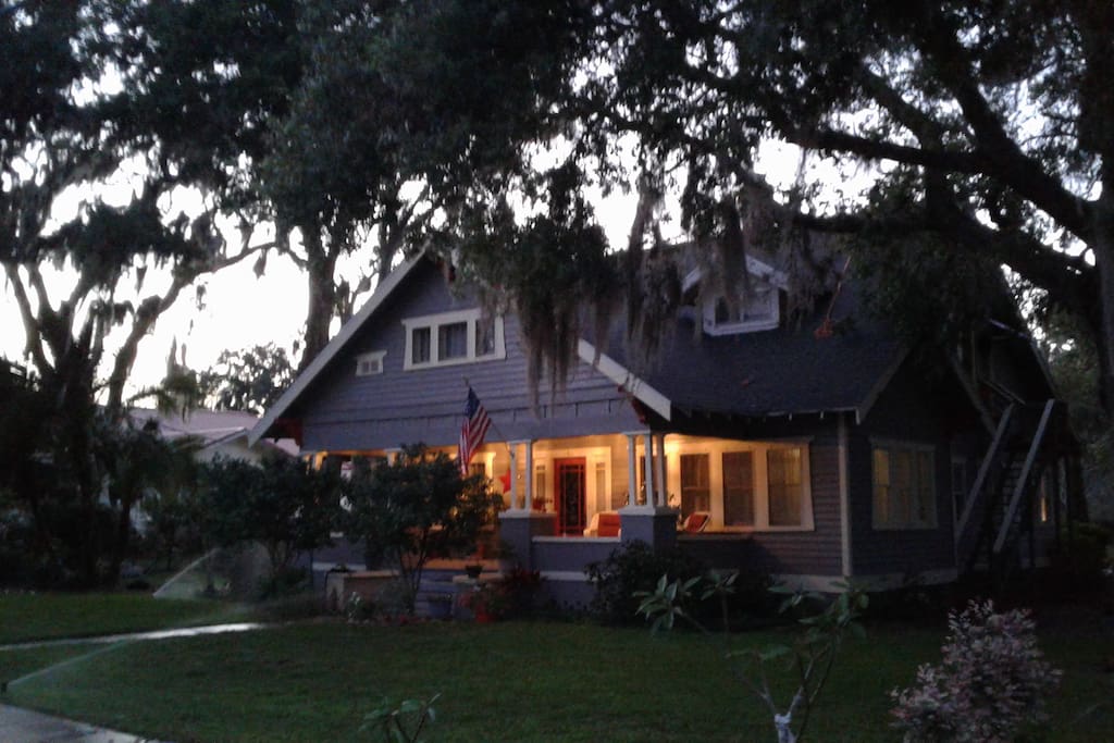 Night time on the porch