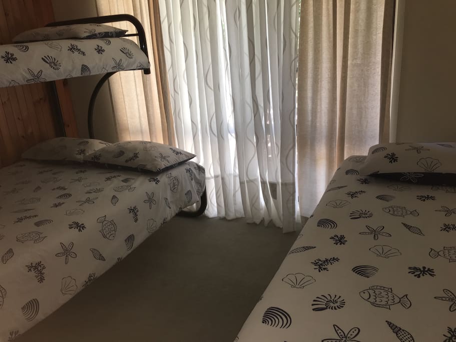 Bedroom 1 double bed and two single beds
