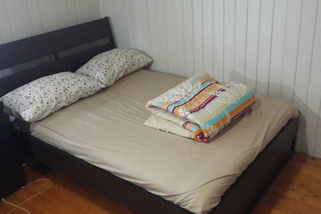 Double bed with lots of room for rolling about!