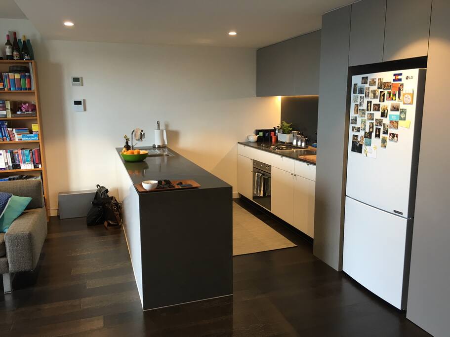 Large, fully-stocked kitchen