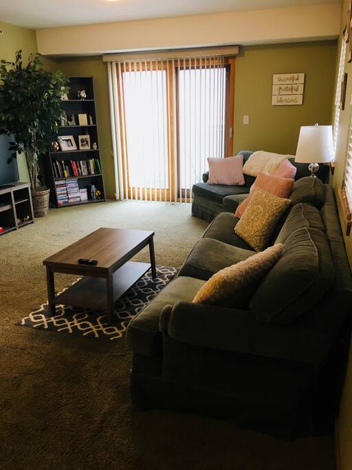 Living room featuring walk out balcony.