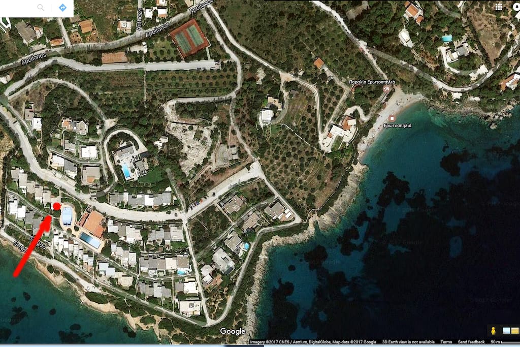 Map of the complex- RED dot is my house