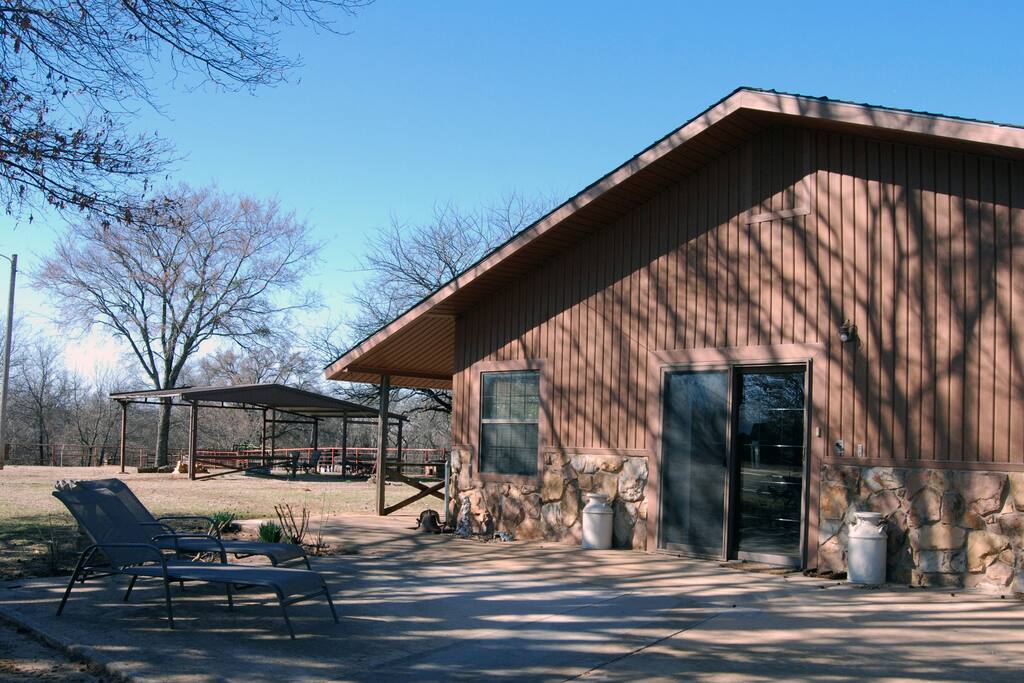 View with pavilion in background
