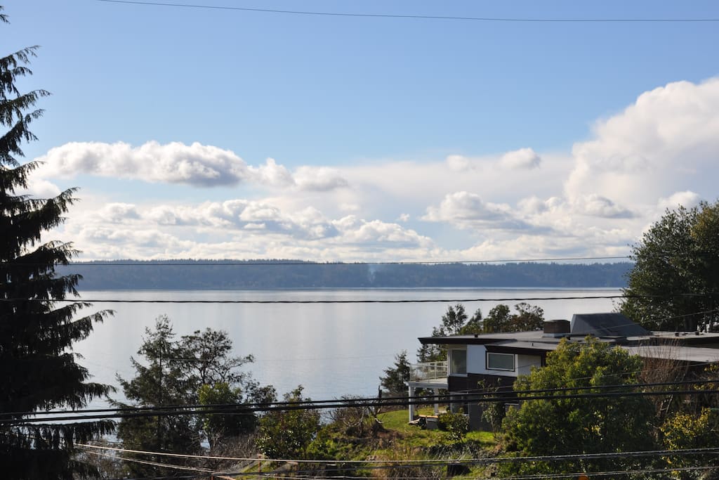 The balcony view of Puget Sound.