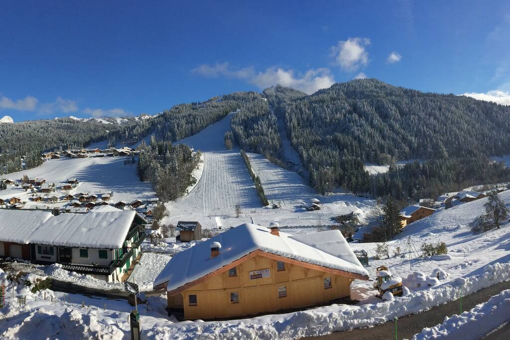Amazing view opposite the slopes!