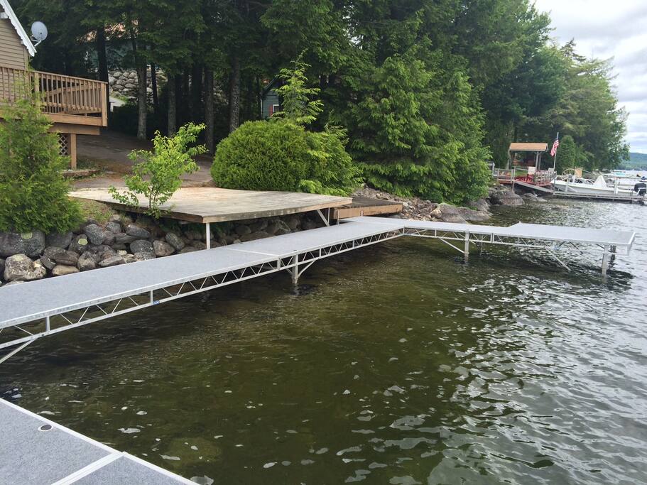 Dive off of or park your boat at this huge dock.