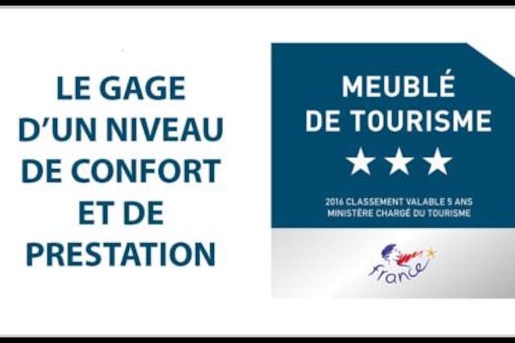 Meublé de tourisme 3 étoiles