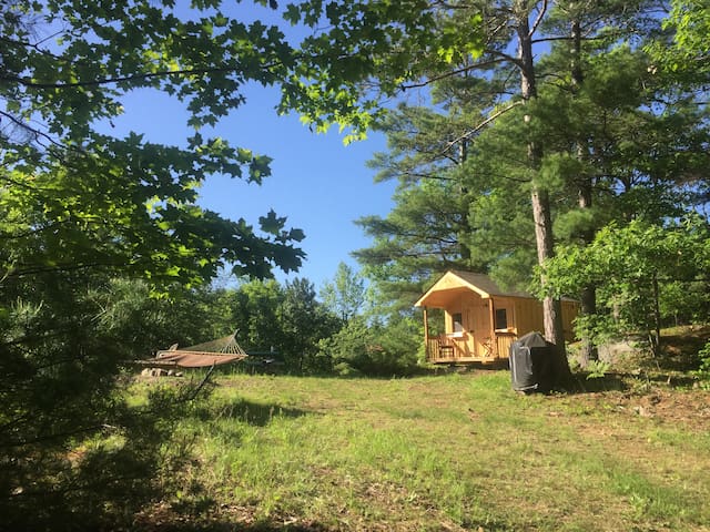 Lakeside Camping in Tiny Cabin with a View