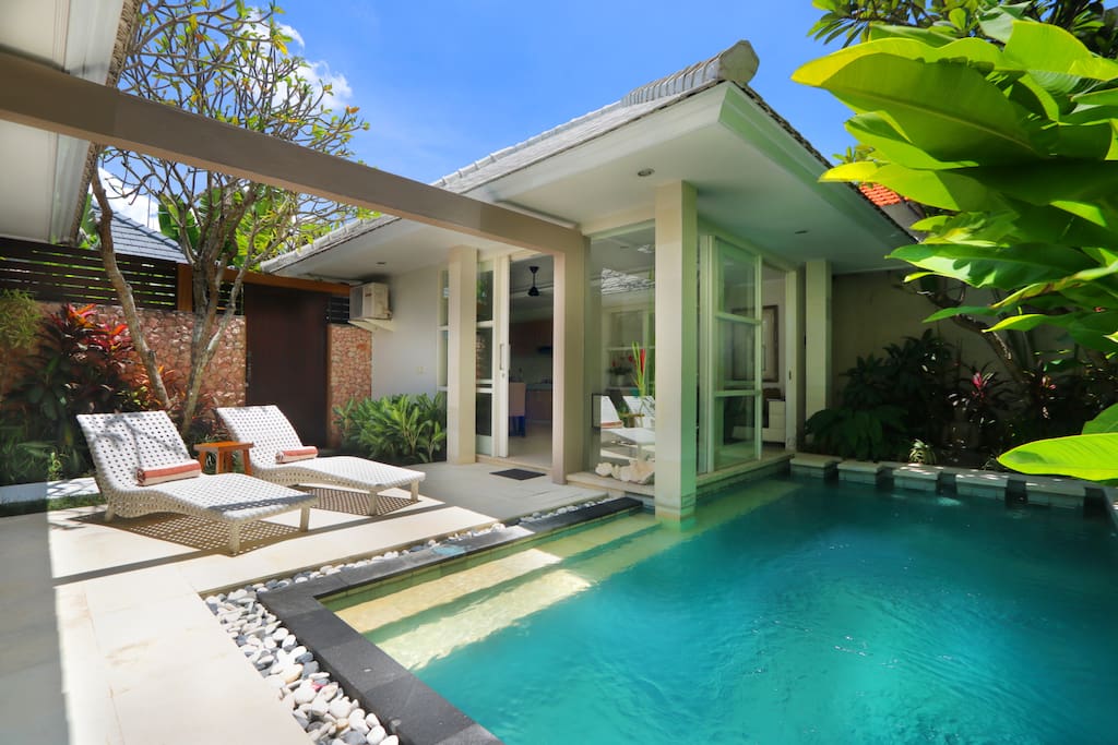 Private sunfilled pool area
