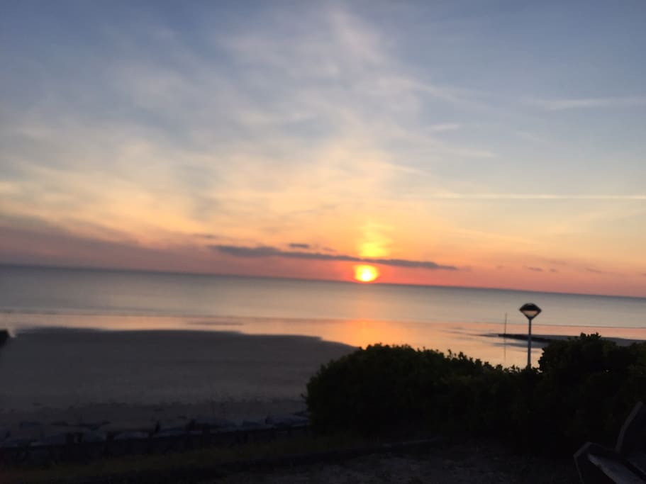 Coucher de soleil depuis la véranda