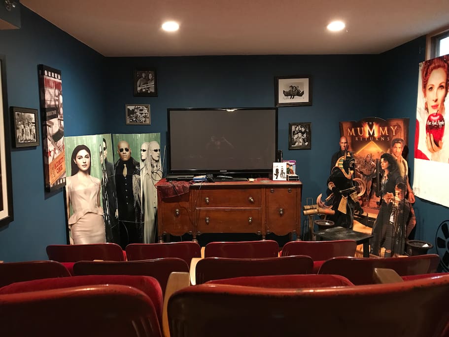 Theater room is ready for you! Many movies to choose from