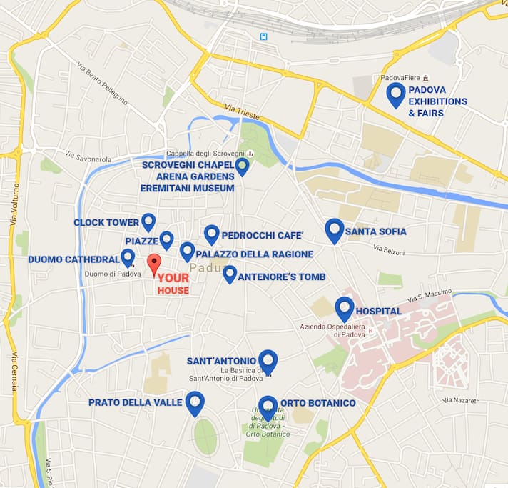 Map of attractions within walking distance.