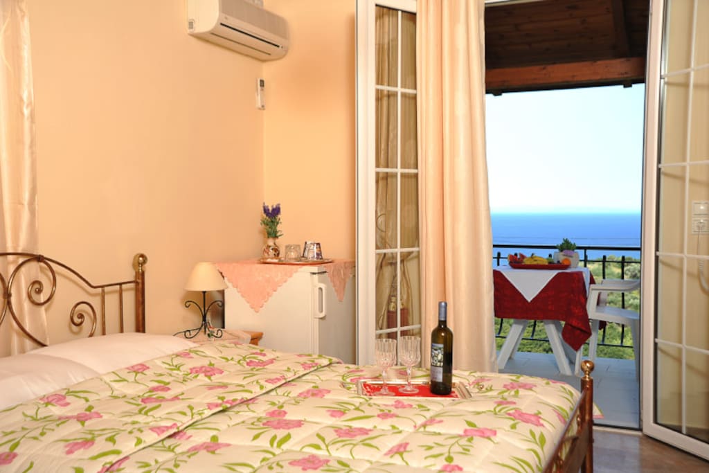 double bed and sea view