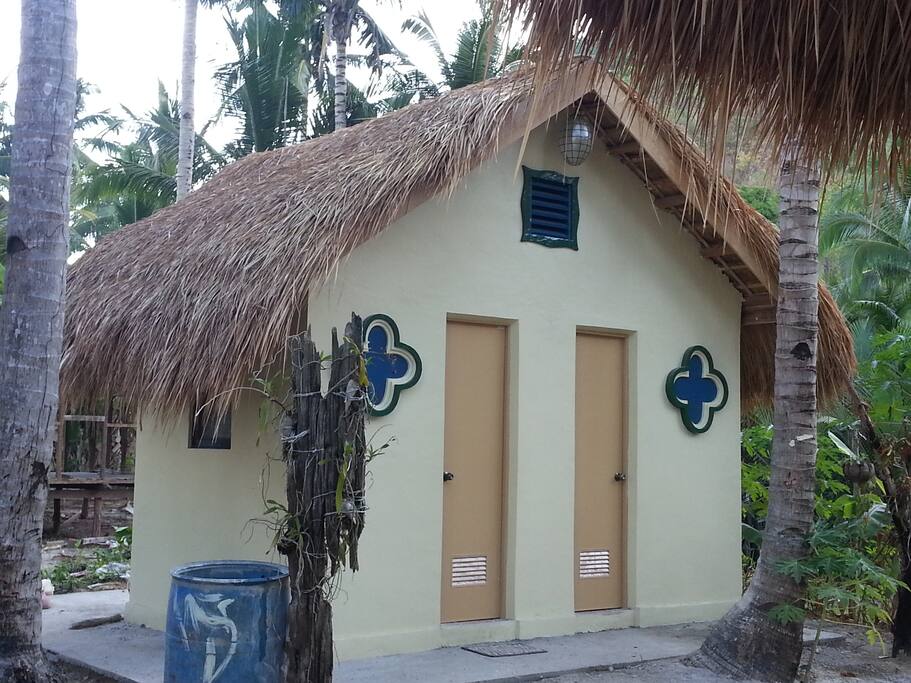 Two common bathrooms and outdoor shower