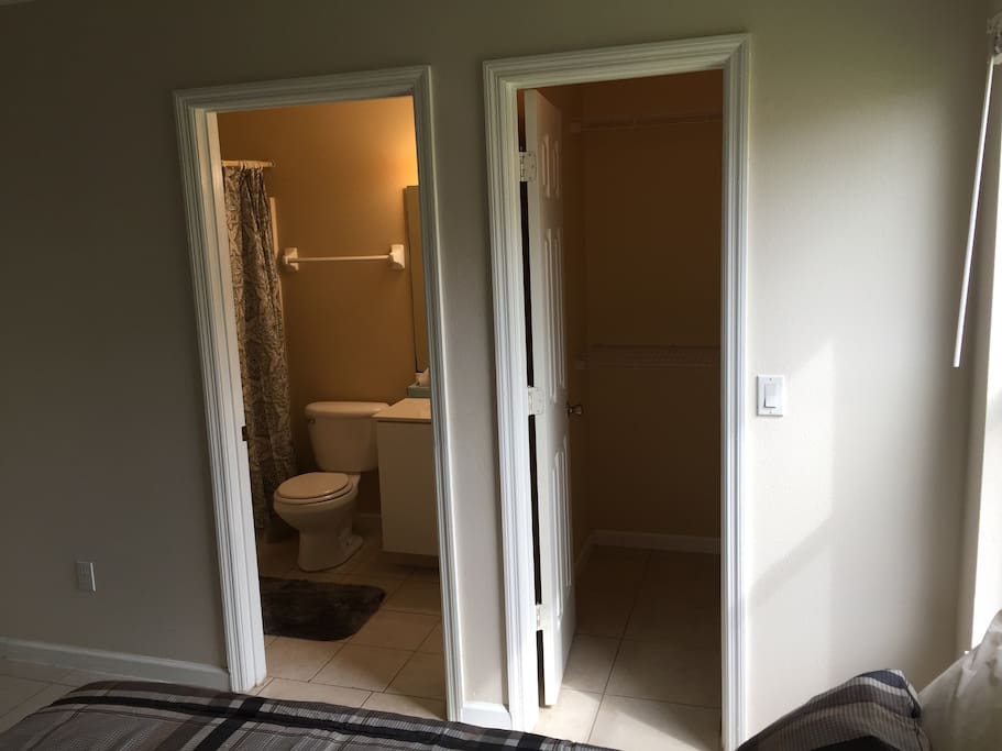 Your private bathroom and closet