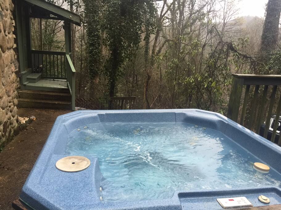 Enjoy privacy in a hot tub