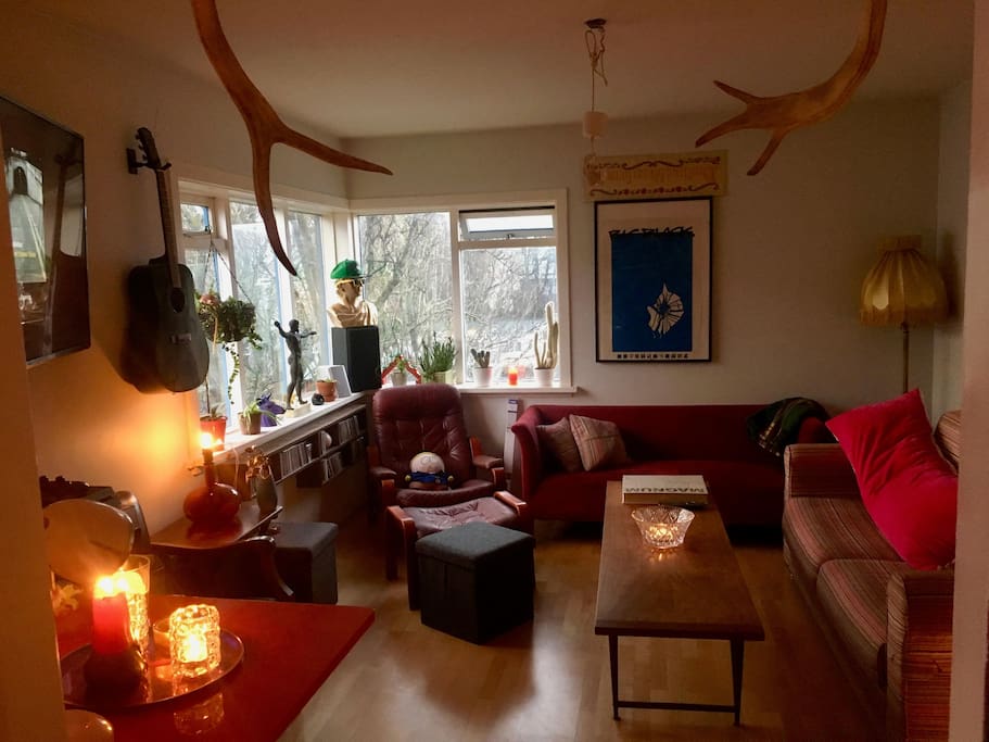 This is the living room bedroom. It's super nice and it has doors and everything, so you'll be private. PS English-speakers: Why is there a space between living and room, but not bed and room?
