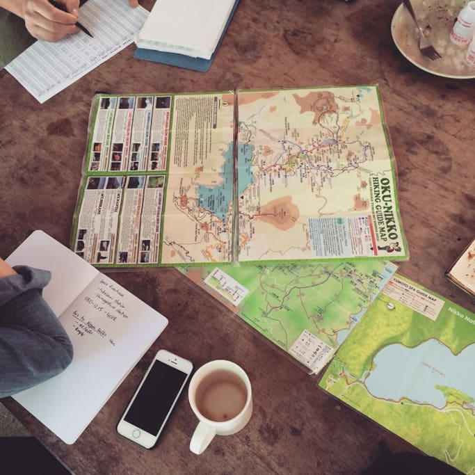 hiking trail planning with guests