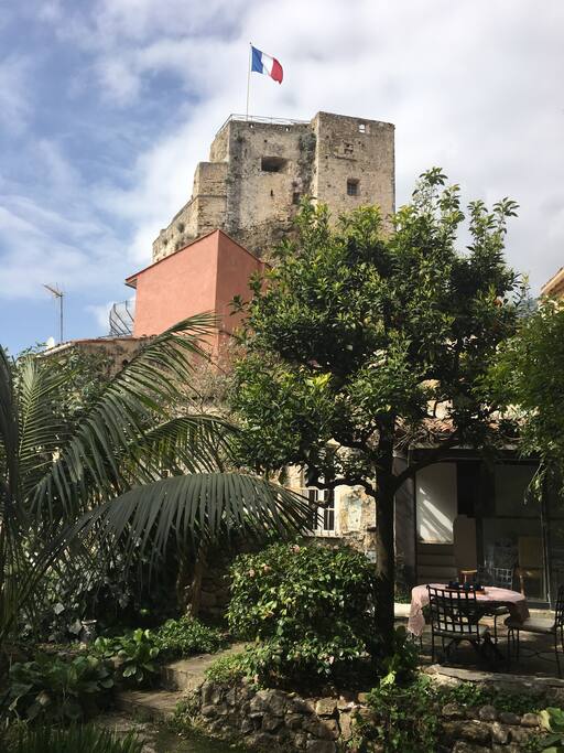 View from garden of Roquebrune's 10th century Medieval castle